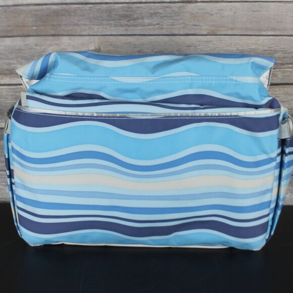 Ju Ju Be Baby Diaper Bag Crossbody Blue Striped W/Changing Mat New Teflon Be All - Picture 6 of 16